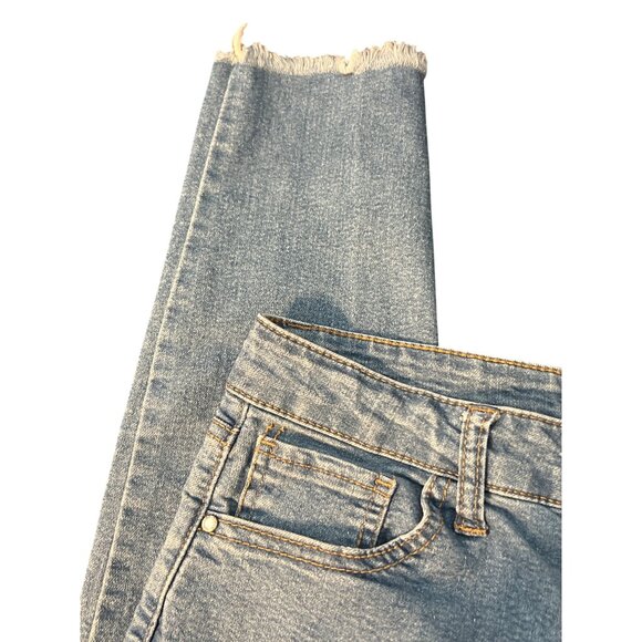 Tinseltown Skinny Jeans Light Blue Raw Hem Ankle Size 7/28 Womens Denim - Picture 4 of 6